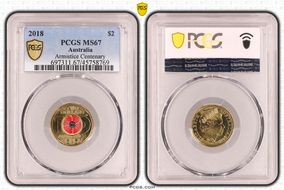 2018 $2 Armistice Centenary Colorized MS67