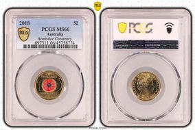 2018 $2 Armistice Centenary Colorized MS66