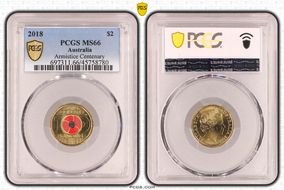 2018 $2 Armistice Centenary Colorized MS66