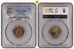 2015 $2 Lest We Forget Colorized MS65