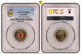 2015 $2 Lest We Forget Colorized MS66