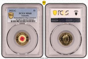 2022-C $2 Remembrance Day Colorized MS68