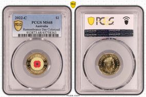 2022-C $2 Remembrance Day Colorized MS68