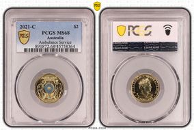 2021-C $2 Ambulance Service Colorized MS68