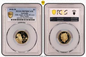 2018-M $2 30th Anniv of The $2 coin Privy Mark PR70DCAM