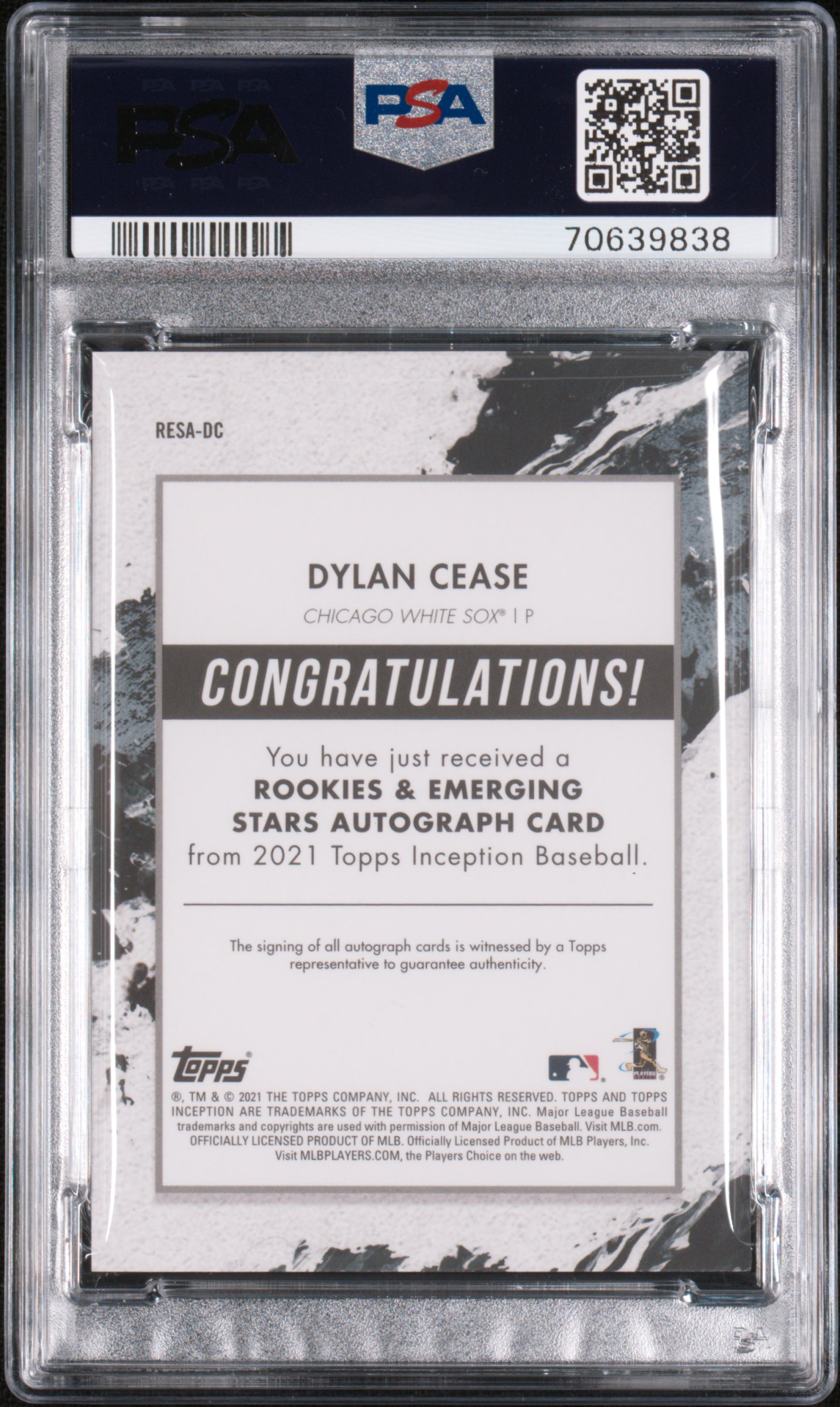 Dylan Cease Signed MLB All Star Jersey (PSA COA)