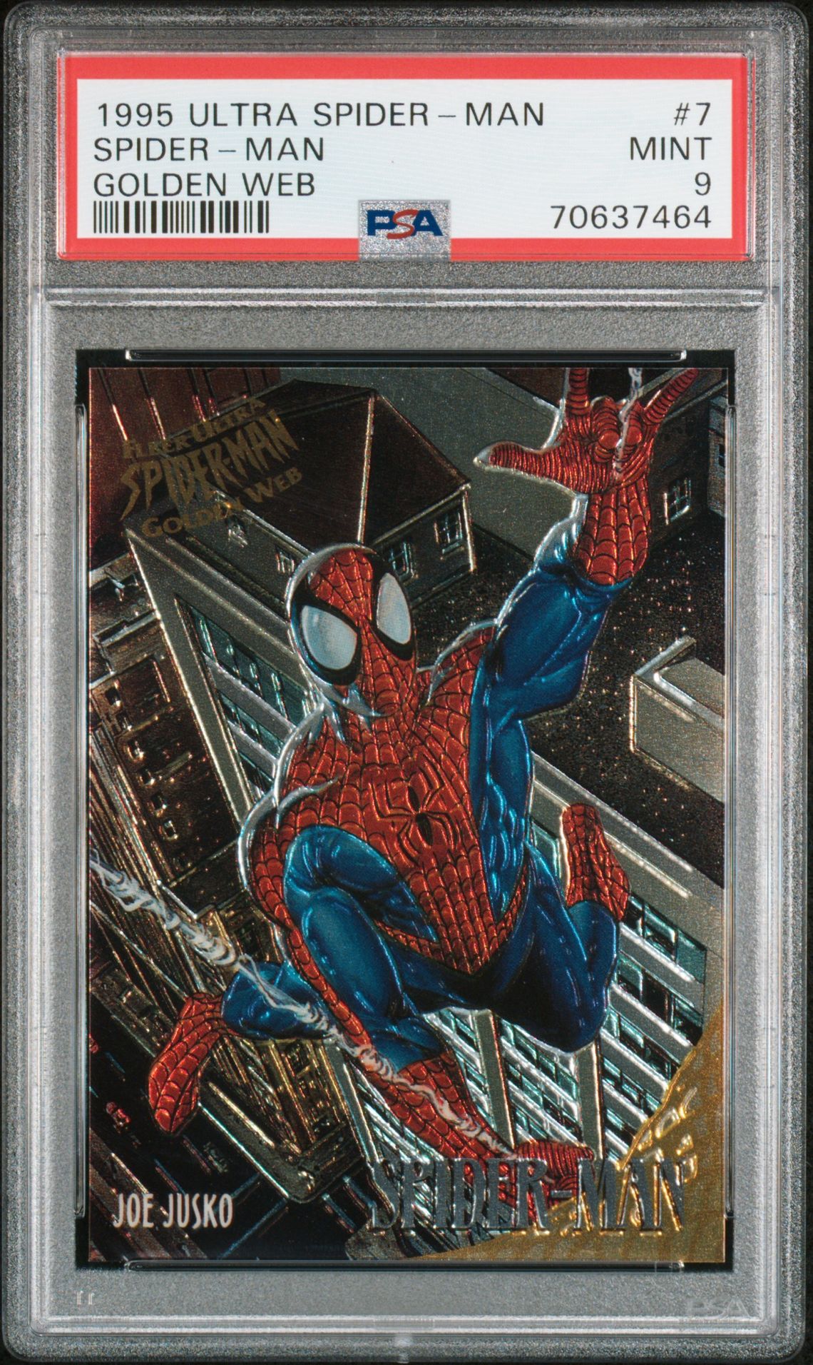 1995 Ultra Spider-Man Golden Web Spider-Man #7 (Golden Web) Mint 9 front