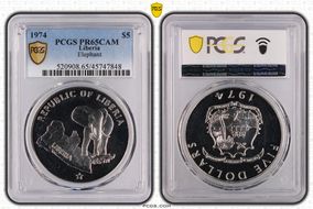 1974 $5 Elephant PR65CAM