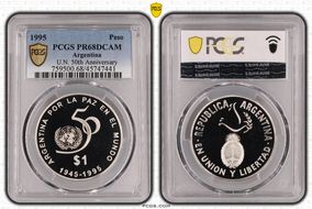 1995 Peso U.N. 50th Anniversary PR68DCAM