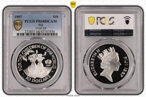 1997 $10 UNICEF PR68DCAM