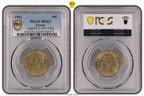 1962 50C Gad-427 F-197 4 Plis MS63