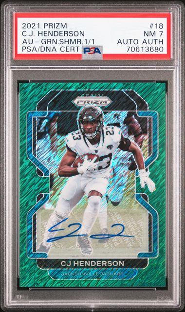 2021 Panini Prizm Green CJ Henderson Jacksonville Jaguars #18