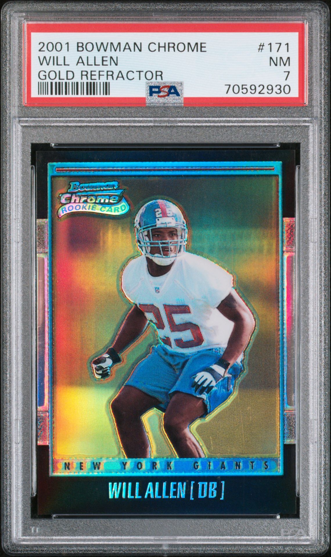 2001 Bowman Chrome Will Allen #171 (Gold Refractor) Nm 7 front