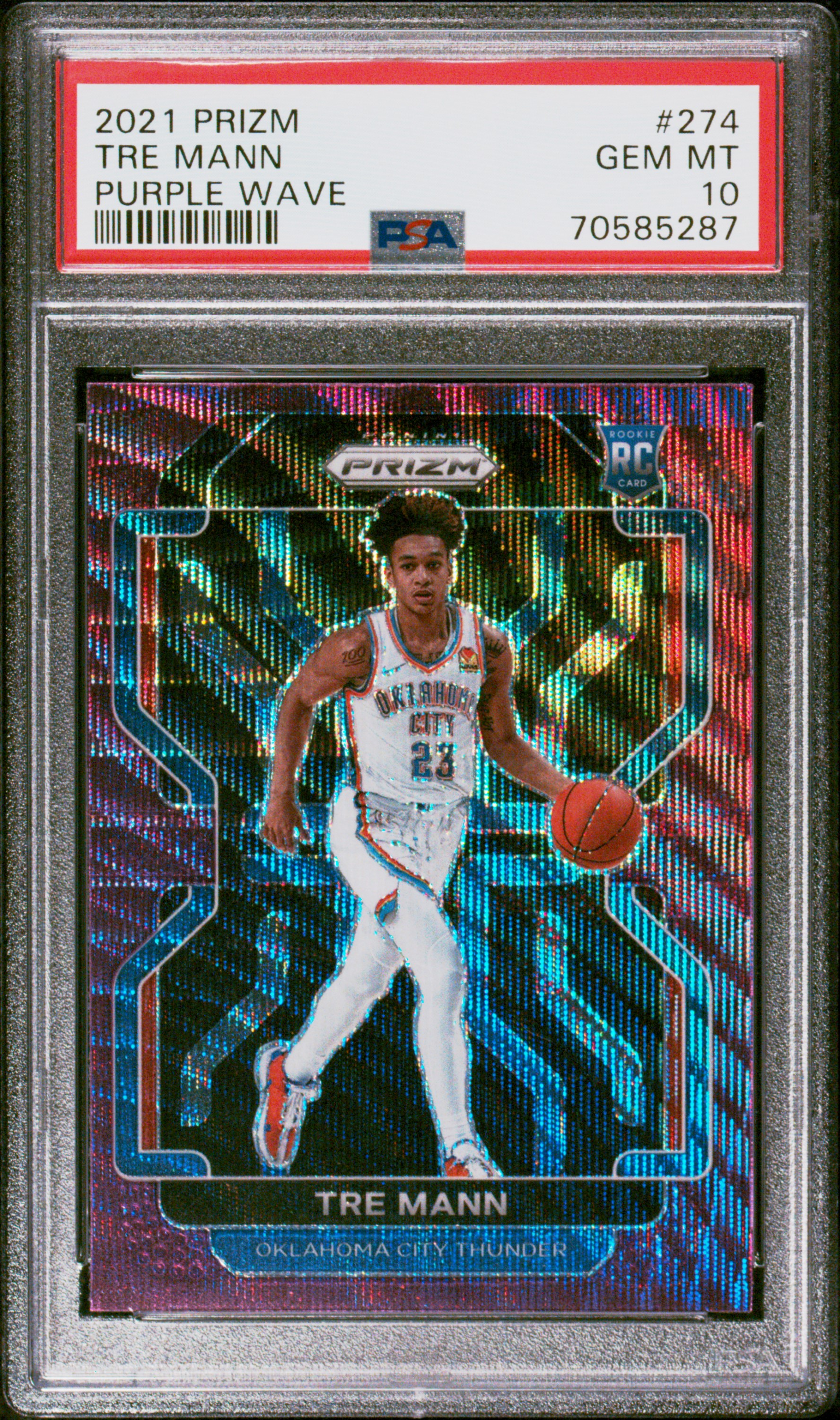 2021 Panini Prizm Purple Wave 274 Tre Mann – PSA GEM MT 10