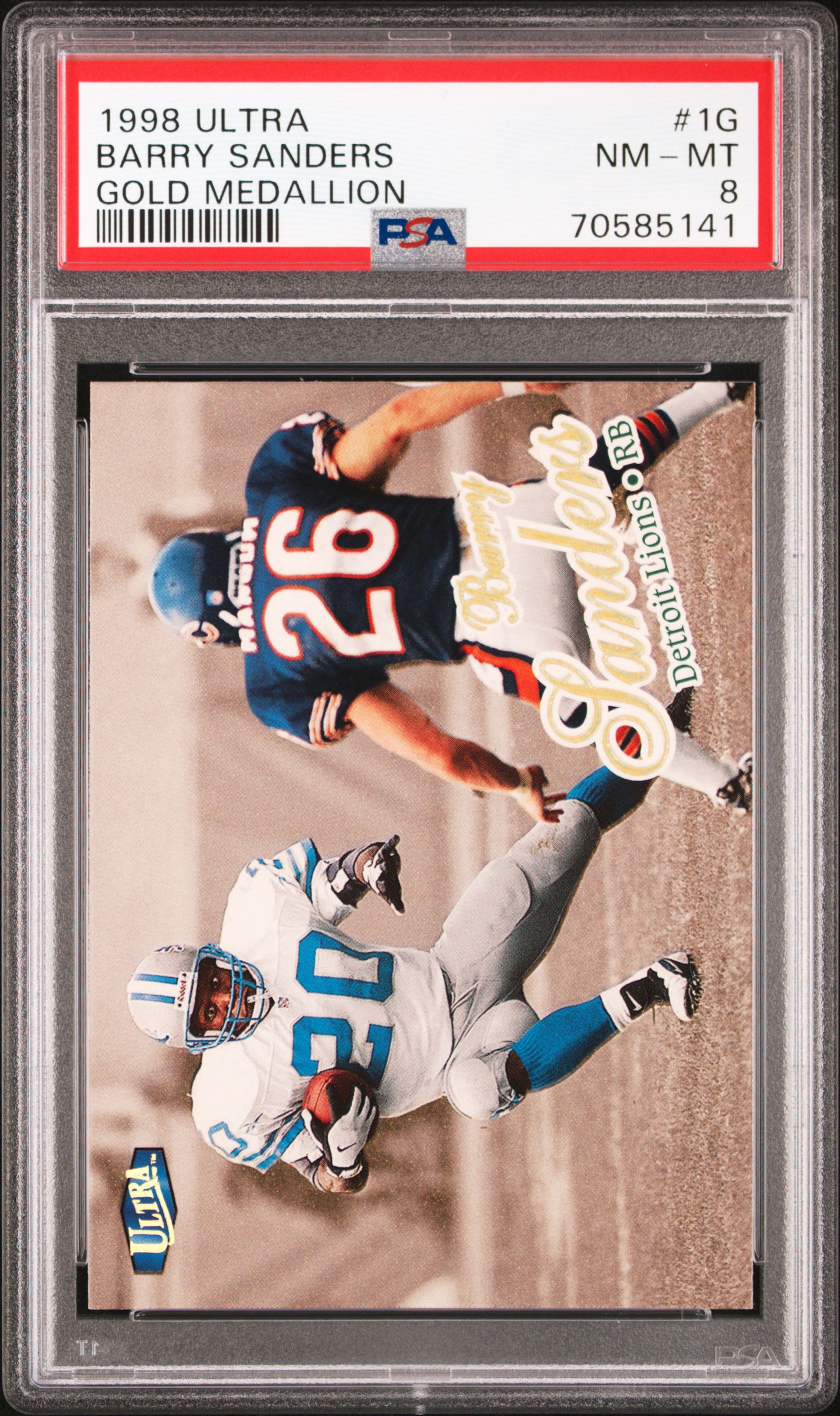 1998 Fleer Ultra Gold Medallion #1G Barry Sanders – PSA NM-MT 8