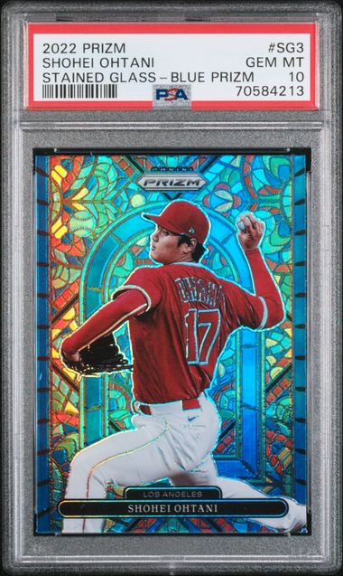 2022 Panini Prizm Stained Glass Blue Prizm #SG-3 Shohei Ohtani