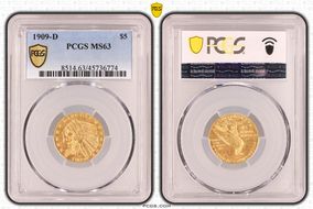 1909-D $5 MS63