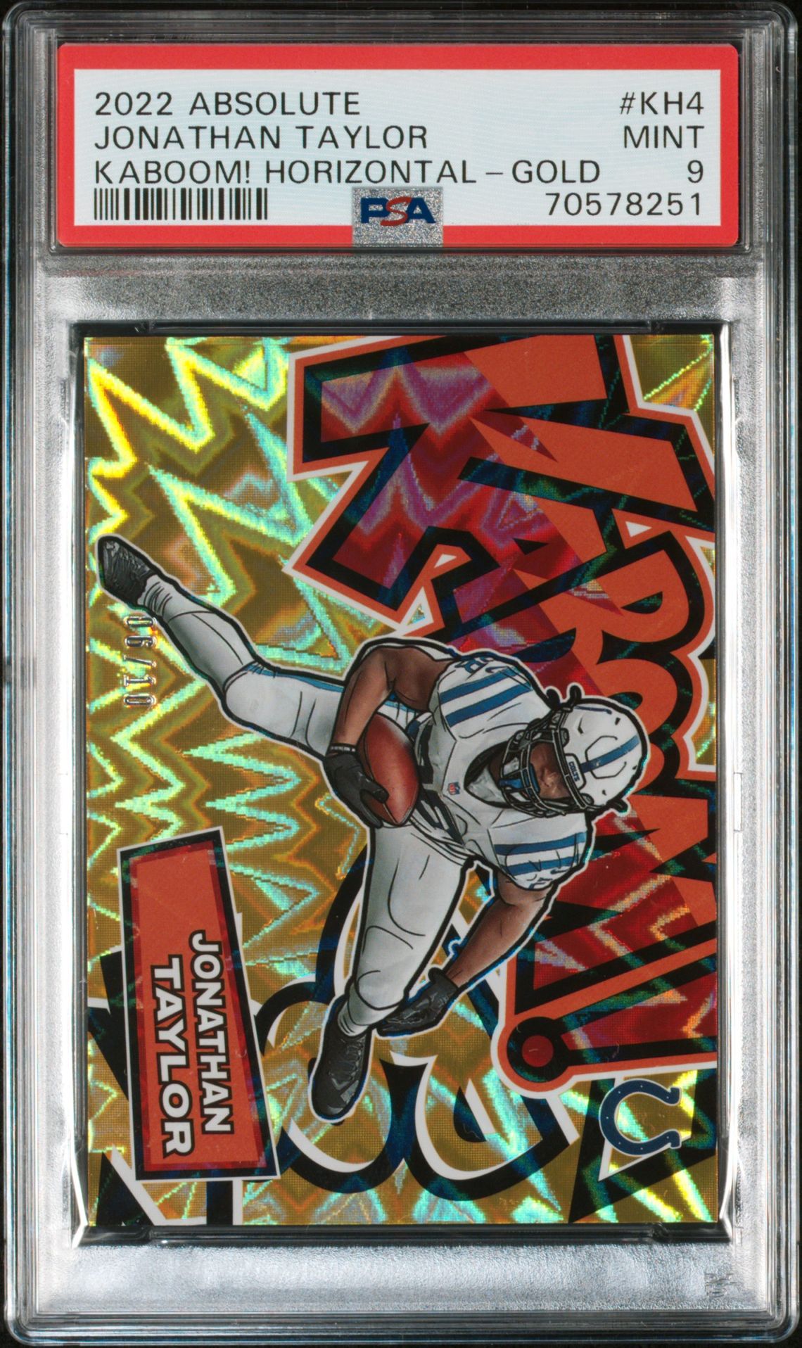 2022 Panini PANINI ABSOLUTE KABOOM! HORIZONTAL GOLD #KH4 Jonathan Taylor front