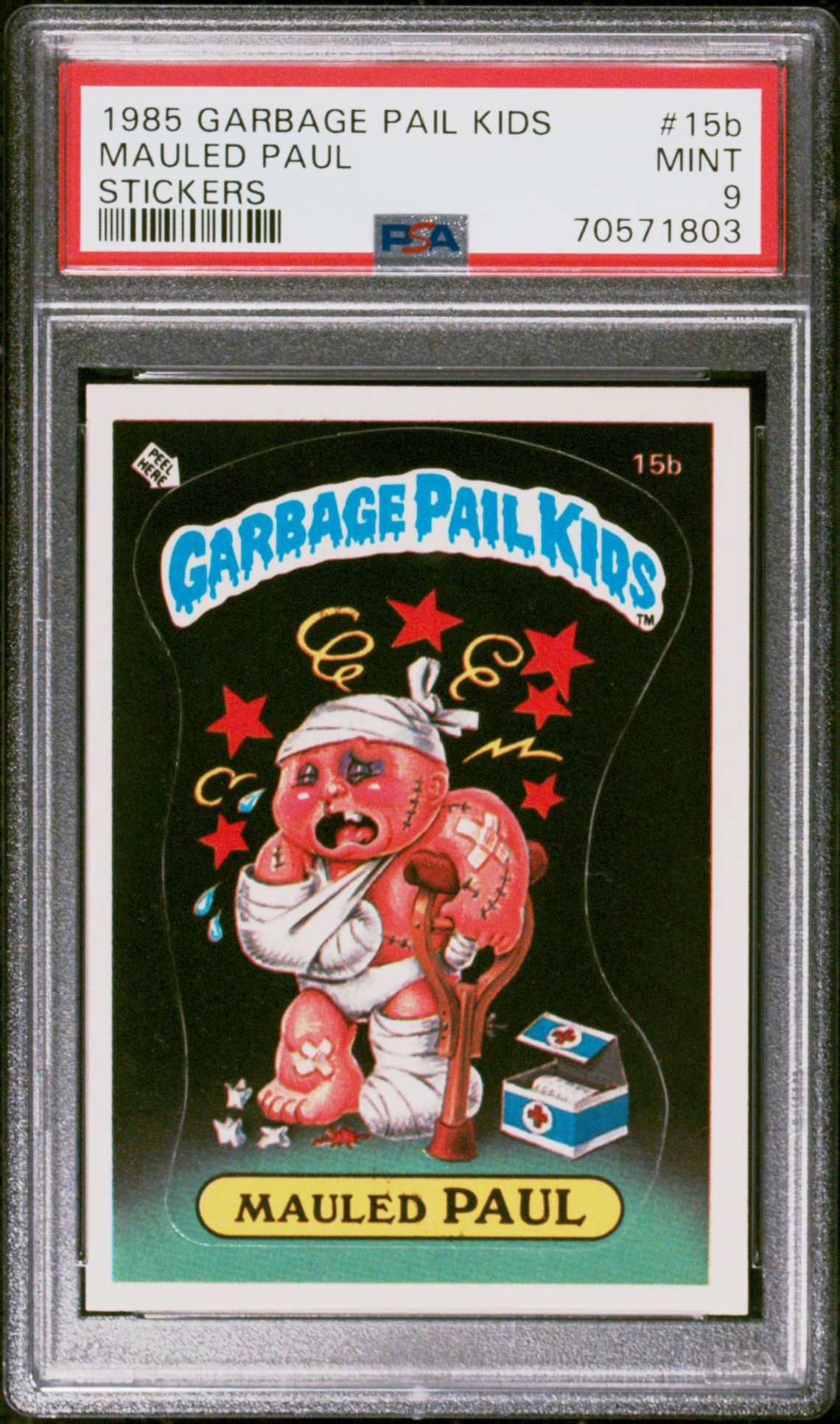1985 Topps GARBAGE PAIL KIDS STICKERS #15B Mauled Paul front