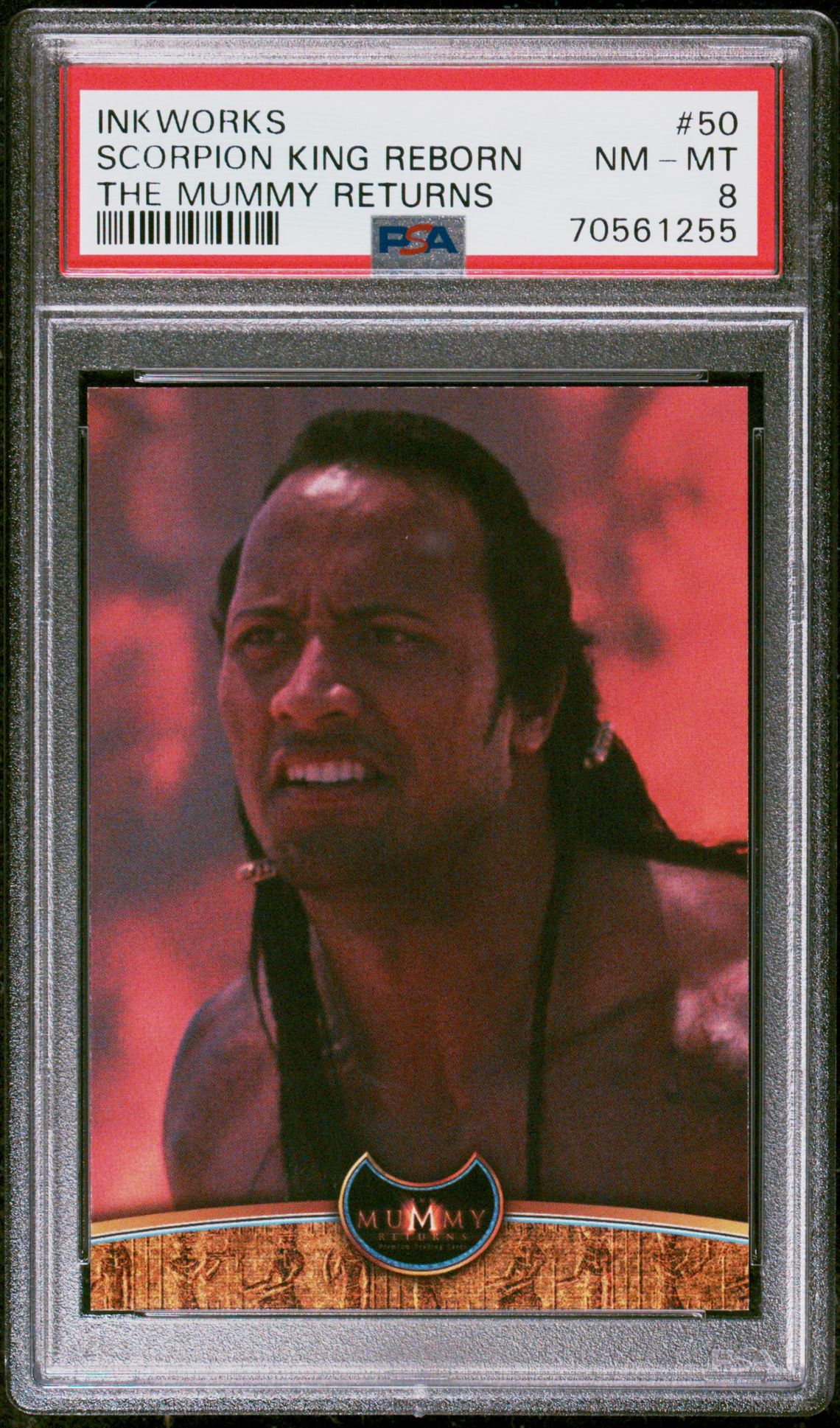 2001 INKWORKS THE MUMMY RETURNS #50 Scorpion King Reborn front