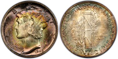 1945-S 10C Micro S MS67