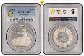 1873 B 5 Fr MS63