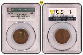 1670s NJ 1/4P Saint Patrick, Martin 3i.1-Fc.12 VG8BN