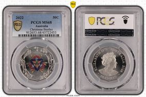 2022 50C Christmas Beetles Colorized MS68