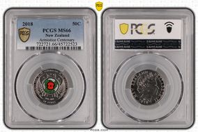 2018 50C Armistice Centenary Colorized MS66