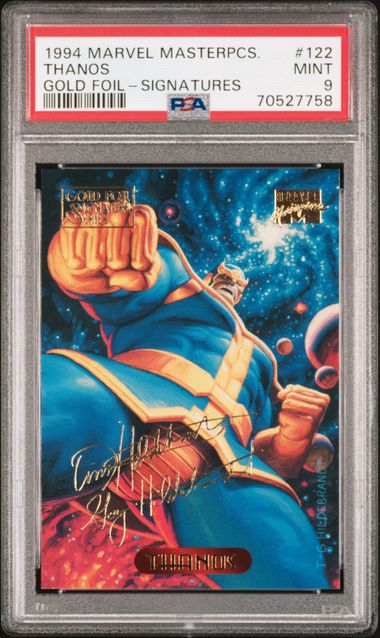 1994 Marvel Marvel Masterpieces Gold Foil-Signatures Gold #122 Thanos front
