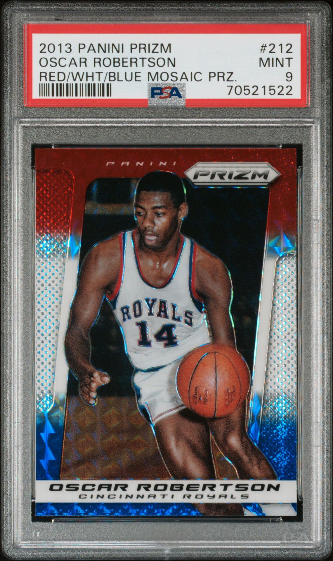 2013 Panini PANINI PRIZM RED/WHT/BLUE MOSAIC PRZ. #212 Oscar Robertson front