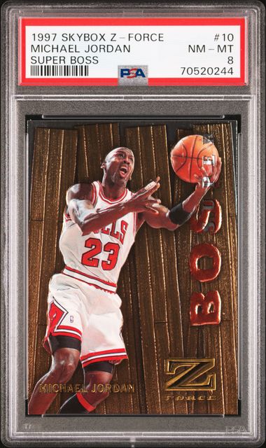 1997-98 SkyBox Z-Force Super Boss #10 Michael Jordan – PSA NM-MT 8 