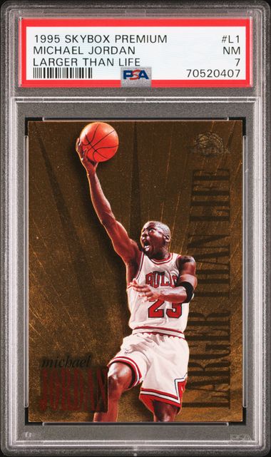 1995-96 SkyBox Premium Larger Than Life #L1 Michael Jordan – PSA