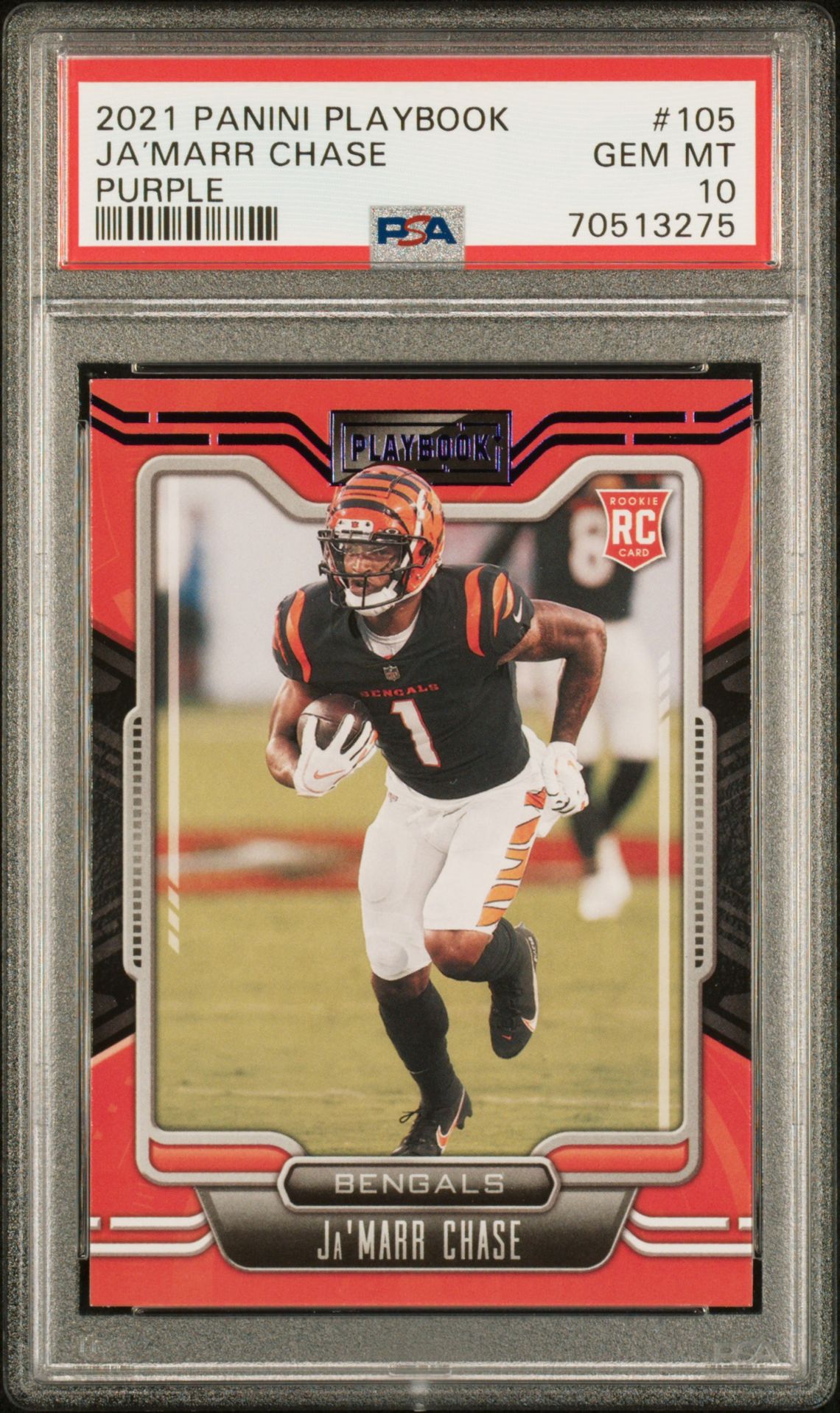 2021 Panini PANINI PLAYBOOK PURPLE #105 Ja’Marr Chase front