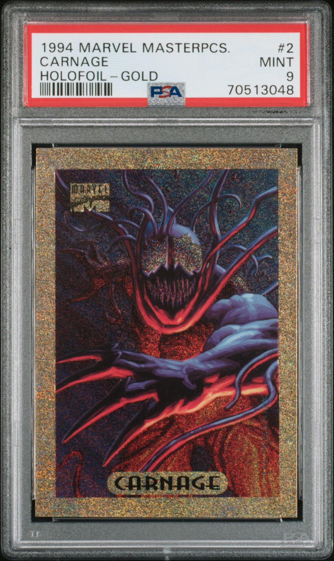 1994 Fleer MARVEL MASTERPIECES HOLOFOIL GOLD #2 Carnage front
