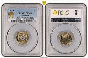 2019 $2 Police Remembrance Colorized MS63