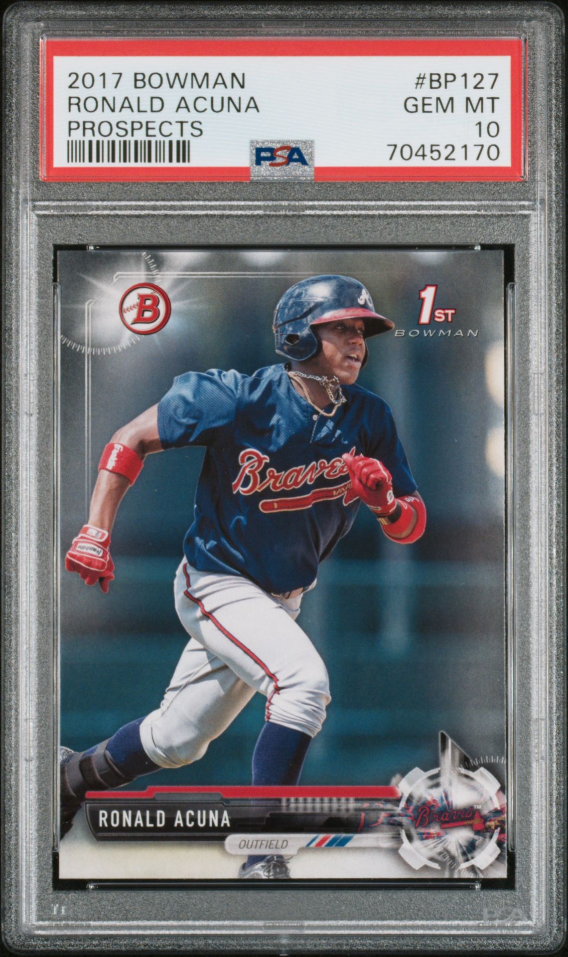 2017 Bowman Prospects Ronald Acuna #Bp127 (Prospects) Gem Mt 10 front