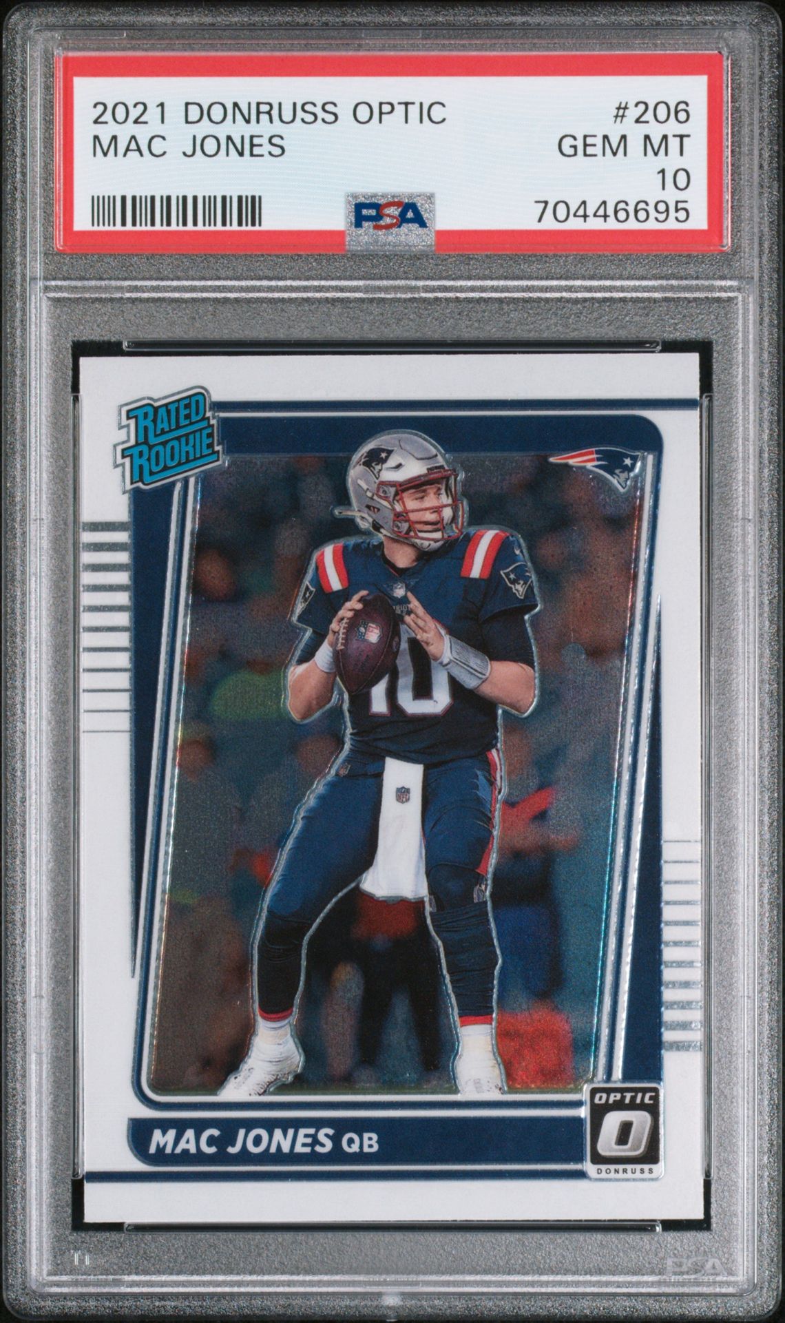 2021 Panini Donruss Optic Mac Jones #206 Gem Mt 10 front