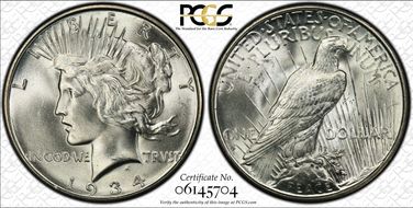 1934-D $1 MS65