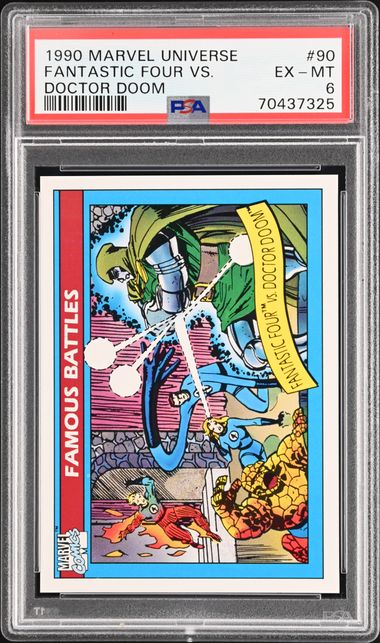 1990 Marvel Universe Doctor Doom #90 Fantastic Four vs. PSA 6 on