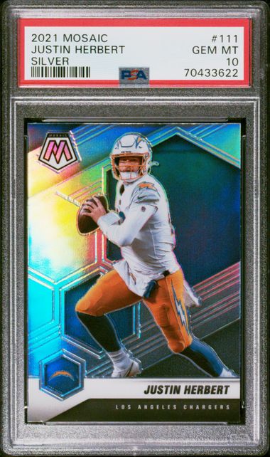 2021 Panini Mosaic Silver #111 Justin Herbert front