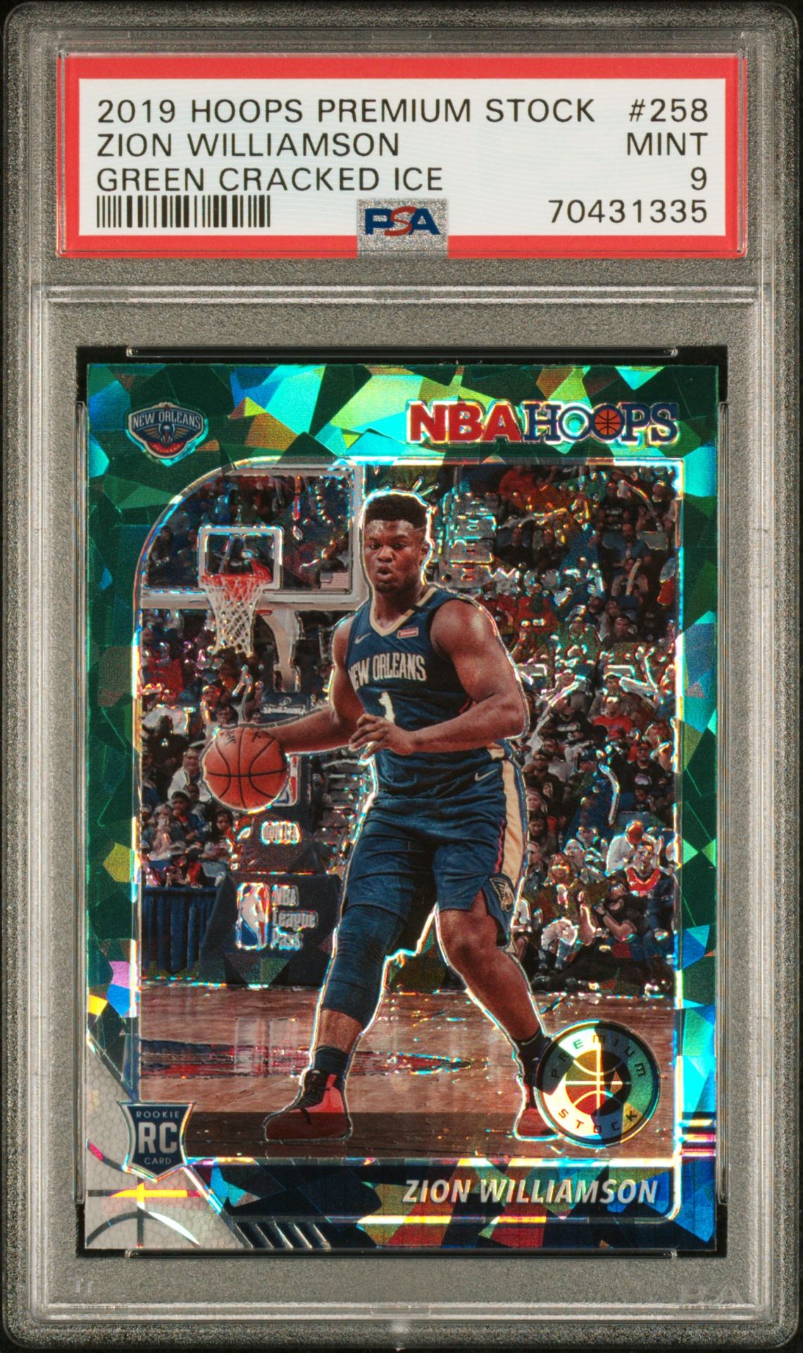 2019 Panini PANINI HOOPS PREMIUM STOCK SILVER LASER #258 Zion Williamson front
