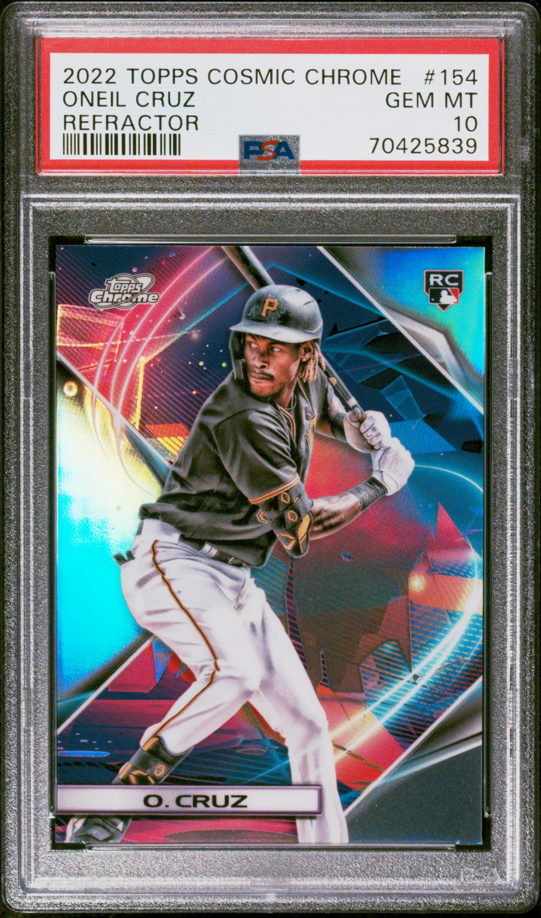 2022 Topps Cosmic Chrome Refractor #154 Oneil Cruz Rookie Card - PSA GEM MT 10