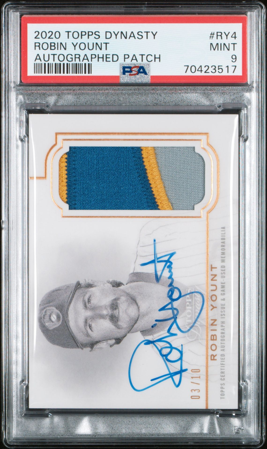 2020 Topps TOPPS DYNASTY AUTOGRAPHED PATCH #RY4 Robin Yount front