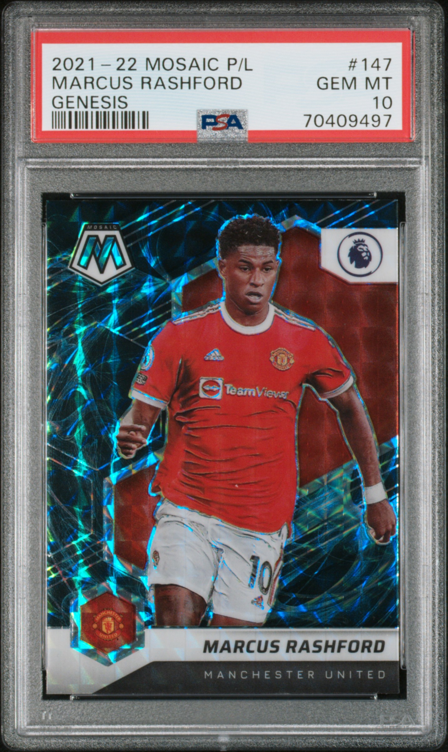 2021 #147 Marcus Rashford PSA 10 Panini Mosaic Premier League