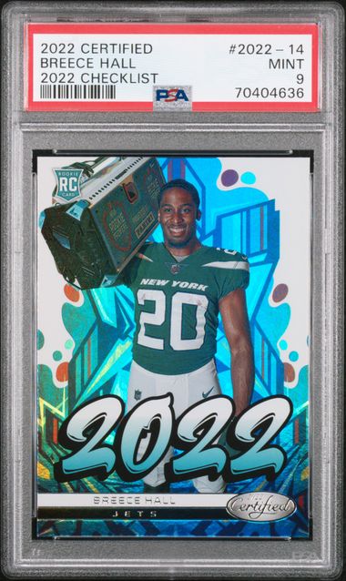 2022 Panini Prizm Autograph-Green Scope 317 Breece Hall – PSA EX-MT 6 on  Goldin Auctions