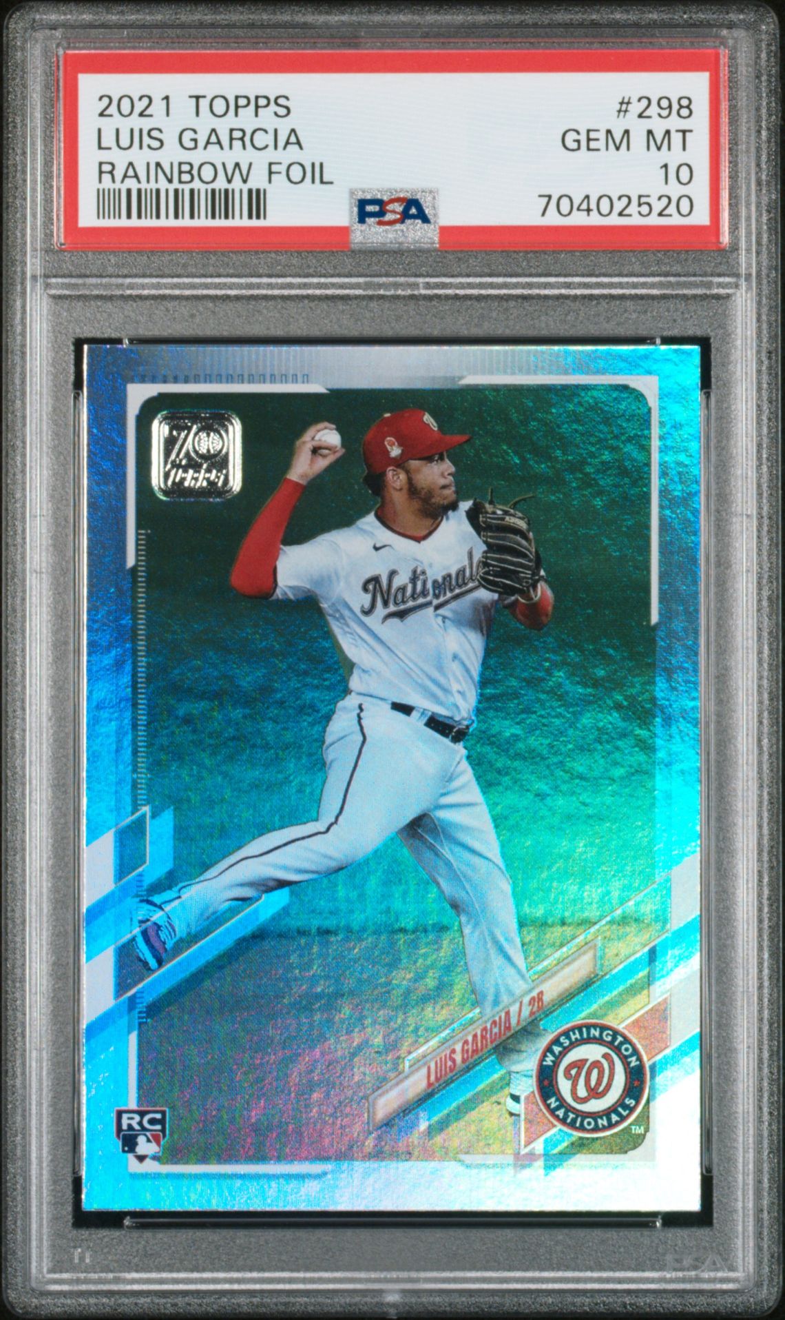 2021 Topps Luis Garcia #298 (Rainbow Foil) Gem Mt 10 front