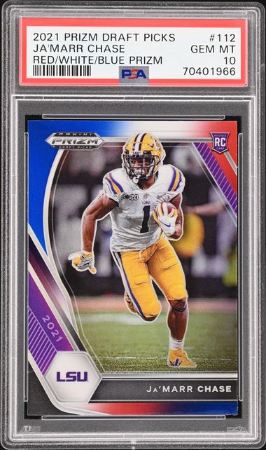 Ja'Marr Chase Rookie Card 2021 Panini Prizm Draft Picks #112 ISA