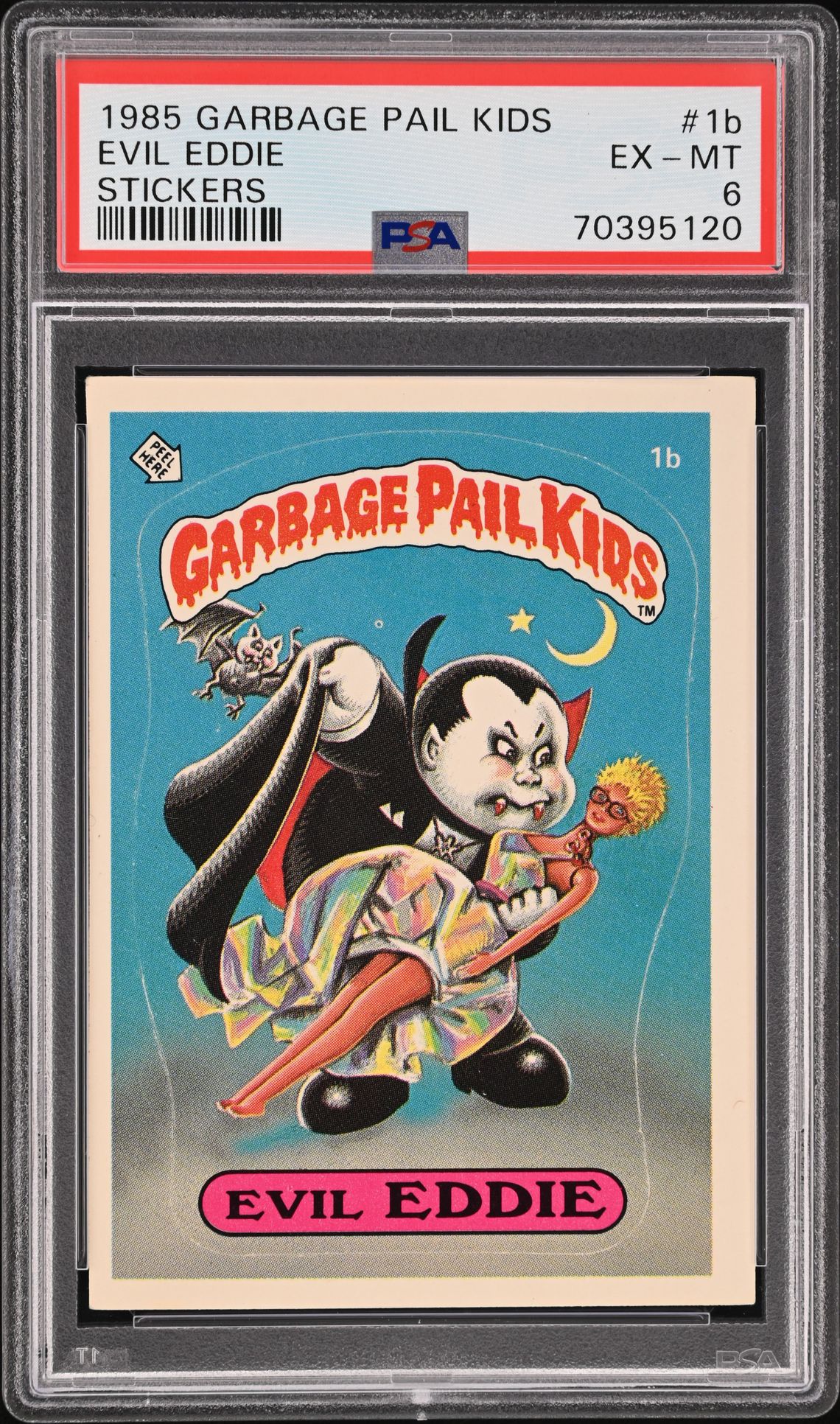 1985 Topps Garbage Pail Kids Series 1 STICKERS #1B Evil Eddie front
