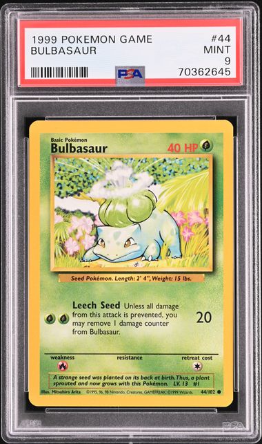 1999 Pokemon #44 Bulbasaur - PSA MINT 9 on Goldin Auctions